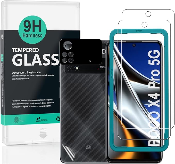 Ibywind for Xiaomi Poco X4 GT 5G Screen Protector2 Pack9H Hardness Tempered Glass and Camera Lens Protectorwith Alignment FrameFull CoverageBubble FreeFingerprint UnlockScratch Resistant