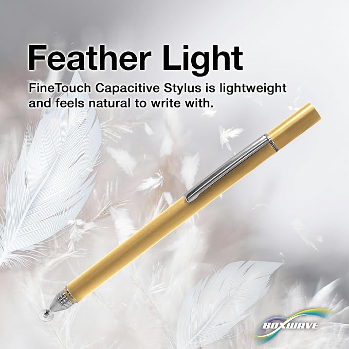 BoxWave Stylus Pen Compatible with Boogie Board VersaTiles Memo Board - FineTouch Capacitive Stylus Super Precise Stylus Pen - Champagne Gold