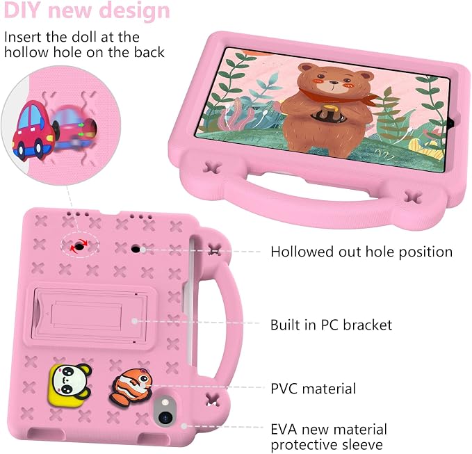 YRH for iPad mini A17 Pro Case 2024/iPad Mini 6 Kids Case 2021EVA Shockproof Cover for iPad mini 7th/6th Generation 8.3-inch with Stand Handle Strap Green