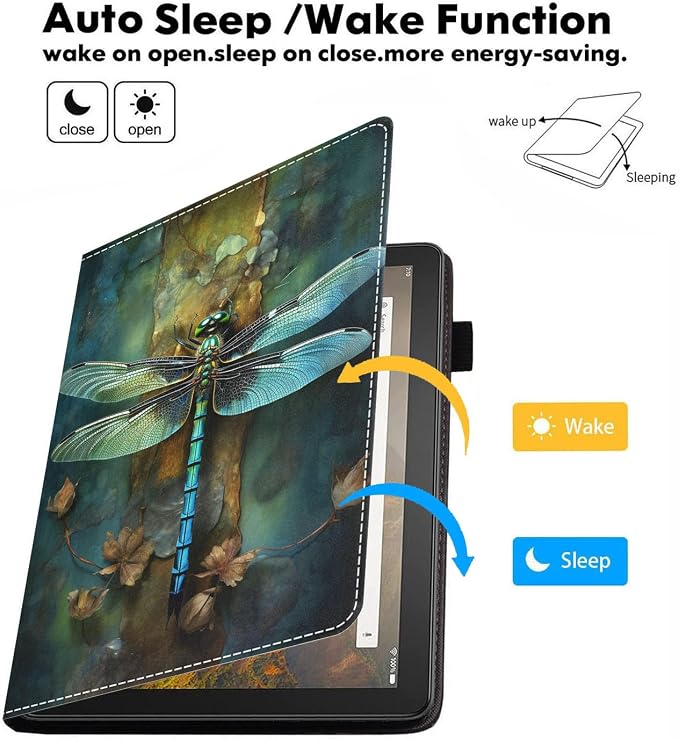 Case for Amazon Kindle Fire HD 10 Tablet 10.1 (9th/7th Generation 2019/2017 Release) Slim Folding Stand Folio Cover with Card Slot &amp Auto Wake/Sleep - African American Girl