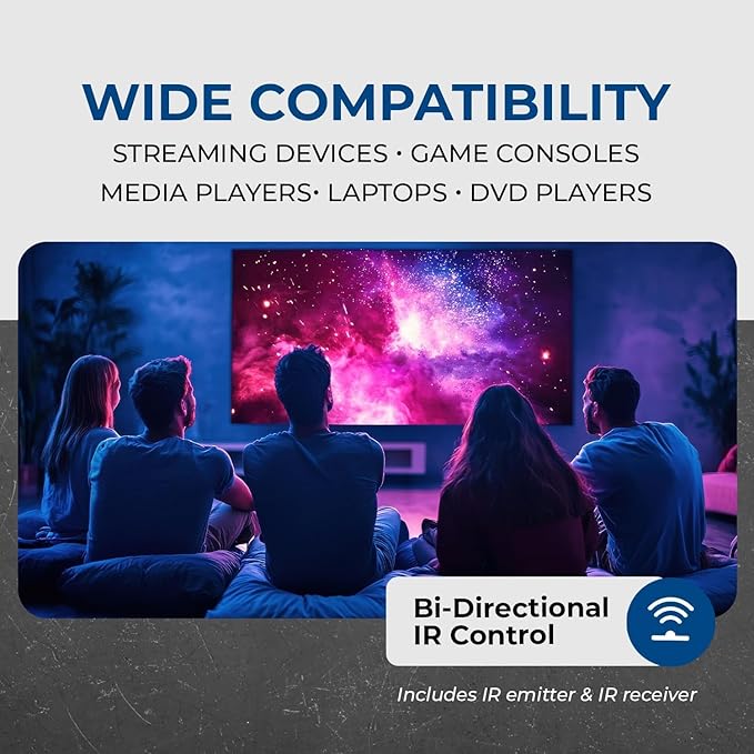 OREI HDMI Over Ethernet Extender with HDMI Loop Out, Bi-Directional IR, and PCM2.0 Audio – Extend 1080p@60Hz Up to 492ft Over CAT6/7