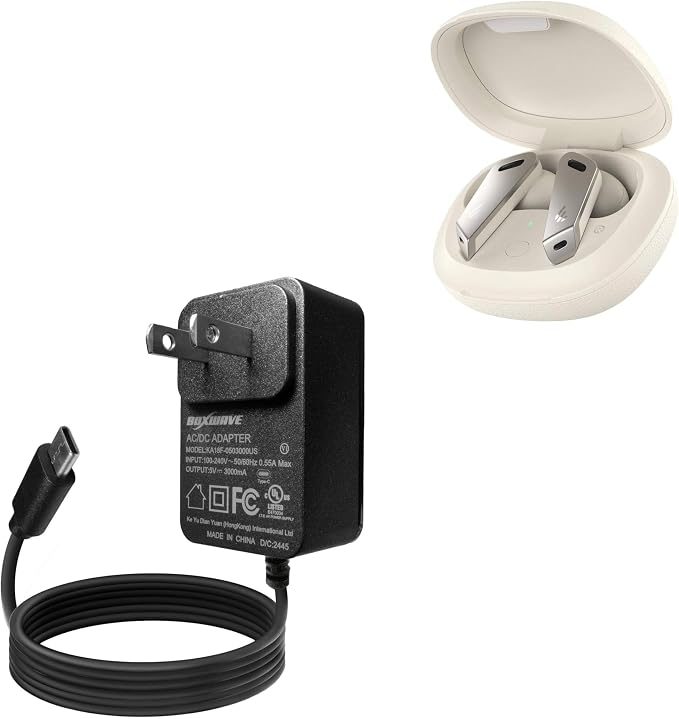 BoxWave Charger Compatible with Edifier TWS NB2 - Wall Charger Direct (15W) Rapid Charge Your Device with Built-in 3ft Cable