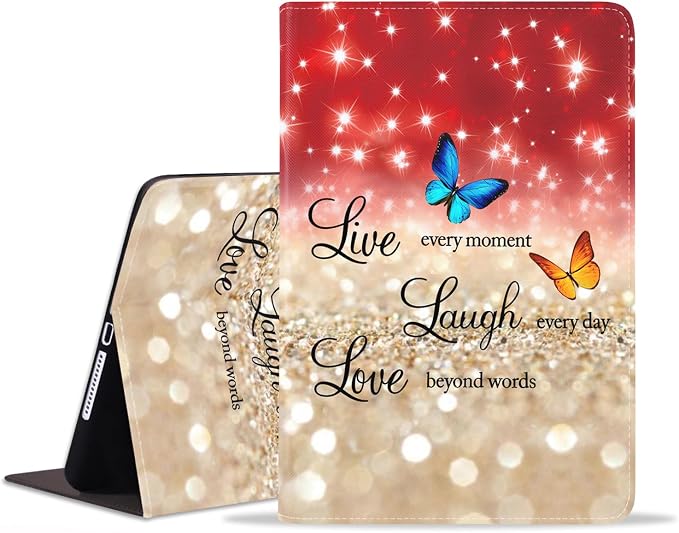WEUIUJKILO Case for iPad (A16) 11th Generation 11 Inch 2025 iPad 10th Generation 10.9 Inch 2022 Slim PU Leather Folding Stand Smart Cover with Auto Sleep/Wake American Flag and Sunflower