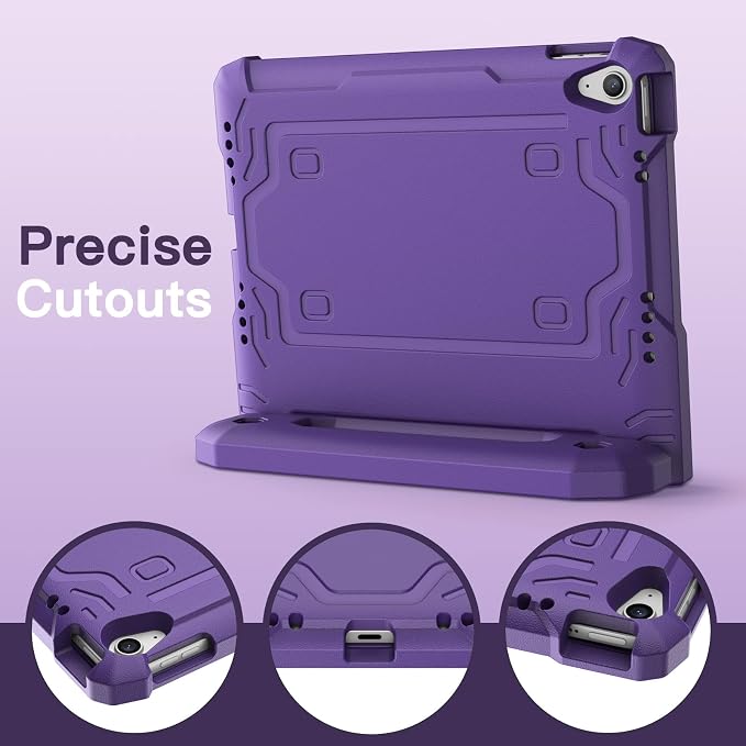 JETech Kids Case for iPad (A16) 11th/10th Gen Black | For 2025/2022 Model Built-in Screen Protector 360 Handle Stand Shockproof Kid-Friendly