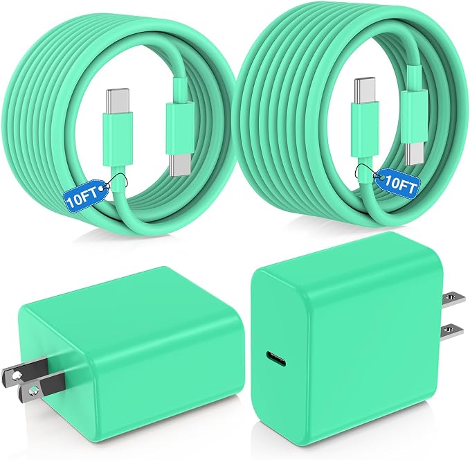 2Pack 65W USB C Charger Block Super Fast Charging Type C Wall Adapter with 3 Port 100W PD Quick Charging for Samsung Galaxy S26/S25 Ultra iPhone 17/16/15 Pro Max iPad Pro/Air &amp MacBook Pro/Air