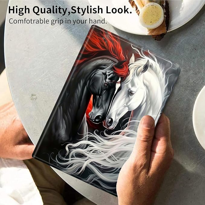 Case for iPad (A16) 11th Generation 11 Inch (2025)iPad 10th Generation 10.9 Inch (2022)PU Leather Slim Standing Smart Coverwith Auto Sleep/WakeBall on Fire