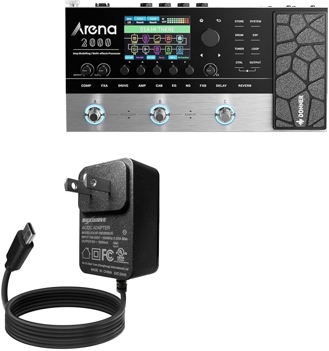 BoxWave Charger Compatible with Donner Arena 2000 - Wall Charger Direct (15W) Rapid Charge Your Device with Built-in 3ft Cable