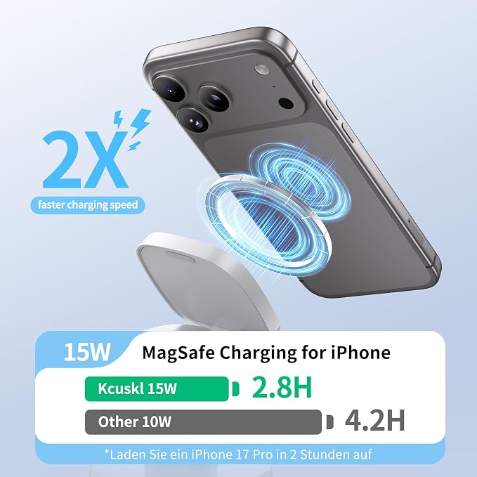 4 in 1 Magnetic Wireless Charging Station15W Fast Charging with Night Light for MagSafe Charger Stand3 in 1 Wireless Charger for iPhone 17/16/15/14/13 Pro MaxApple Watch &amp AirPodsSand Gold