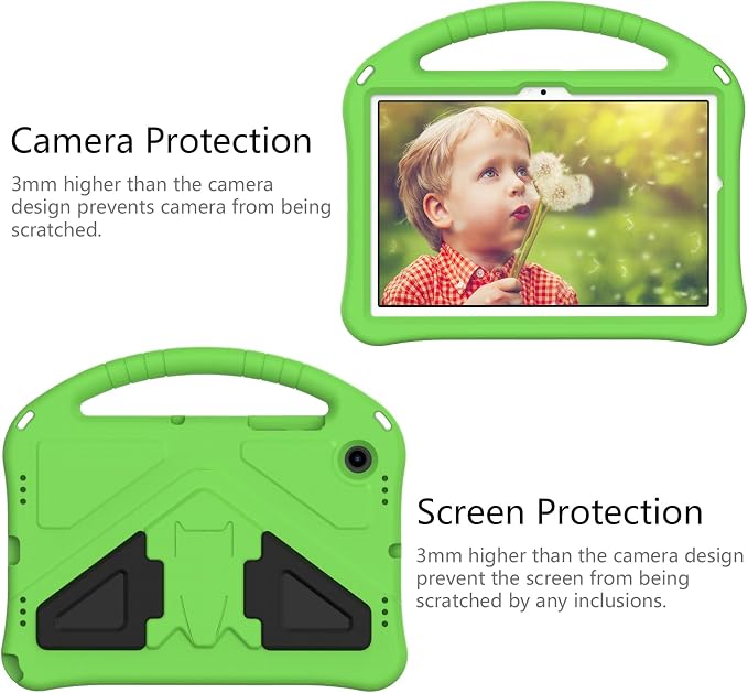 Galaxy Tab A9+ Case Kids Friendly EVA Rubber Stand Handle Grip Shockproof Protective Lightweight Cute Case Cover for Galaxy Tab A9 Plus 11 SM-X210 X215 X217 - Black