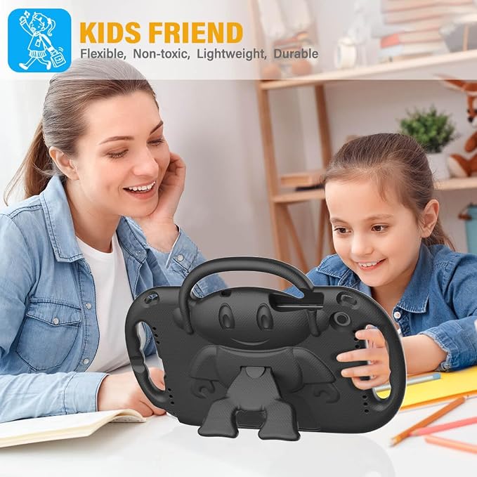 Kids Case for Samsung Galaxy Tab A11+ Plus/A9+ Plus 11 Inch Black | Shockproof Lightweight Protective Cover with Handle Stand and Adjustable Strap Fit for Galaxy Tab A11+ 2025/A9+ 2023
