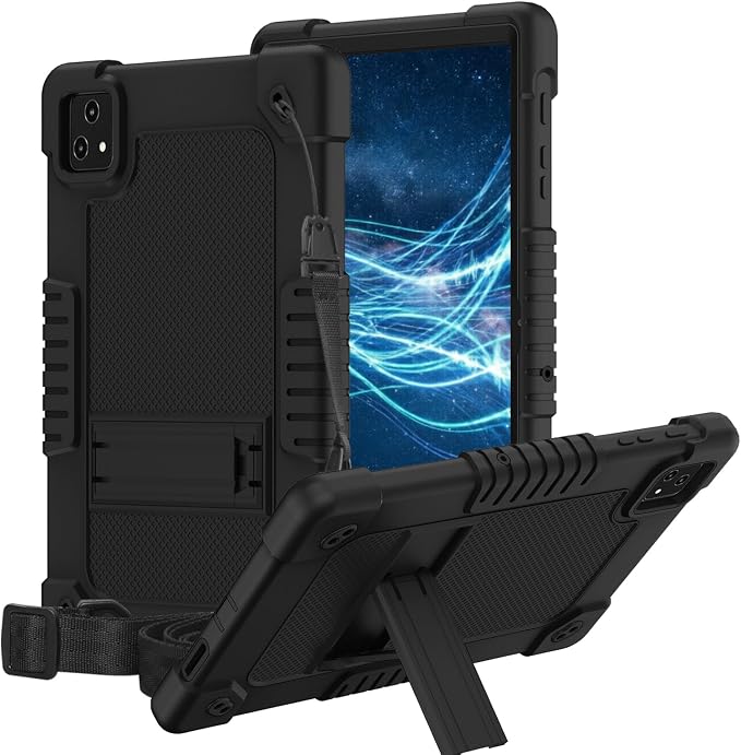 Case for T-Mobile Revvl Tab 5Gfor Revvl Tab 5G Tablet Case Heavy Duty Shockproof Friendly Rugged Case with Kickstand Strap for T-Mobile Revvl Tab 5G 2023 Released 10.36 Inch - Black | Shockproof Frie