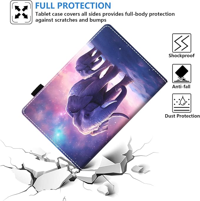 Case for Amazon Kindle Fire HD 10 Tablet (10.1 inch 9th/7th Generation 2019/2017 Release) Slim PU Leather Stand Folio Cover with Auto Wake Sleep Abstract Paint Butterfly