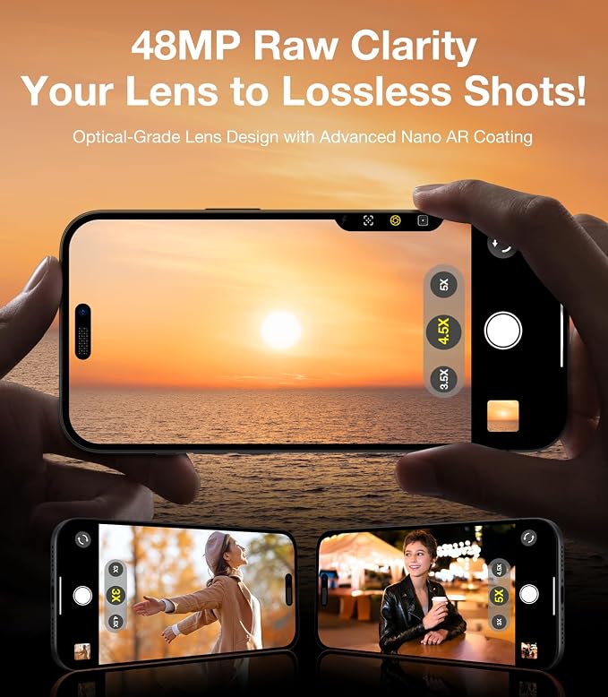 UltraGlass for iPhone 16 Pro Max/16 Pro Camera Lens Protector [NO.1 Military Grade Shatterproof] iPhone 16 Pro Max Camera Protector 16 Pro Lens Cover [Longest Durable] Easy Install Black Titanium