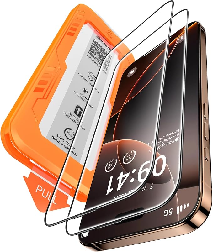 BossKiss for iPhone 11/iPhone XR Screen Protector TOP 9H Hardness Military Grade Shatterproof HD Tempered Glass Full Coverage Anti-Scratch Easy Installation Case Friendly 2 Pack