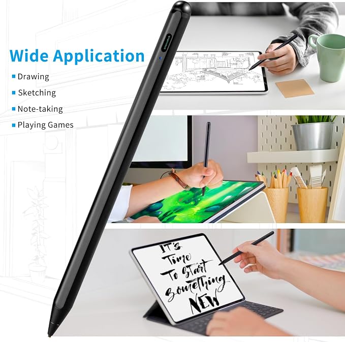 Stylus for iPhone X/11/12/13/14/15/16 Pro MaxPen 1.5mm Fine Point Pencil Universal Compatible for iPhone/Device Pro/Samsung/Surface and More Touch Screens Active Stylus Pen Black