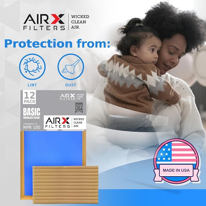 22x22x1 Air Filter Comparable to MPR 100 Basic Economy Furnace Filters