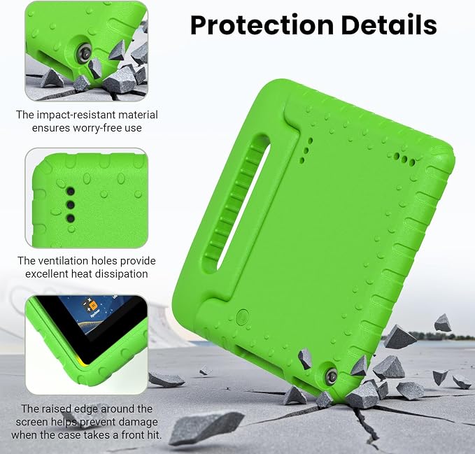 Kids Case for Fire 7 Inch Tablet 9th/7th/5th Generation Tablet (2019/2017/2015 Release) Kid-Proof &amp Shockproof Case Sturdy Soft Durable EVA Protective Cover with Convenient Handle Blue | Foldable