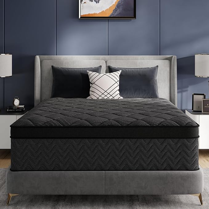 Full Size Mattress, 12 Inch Luxury Hybrid Full Mattress in a Box, Medium Firm Mattresses with Cooling Gel Memory Foam & Pocket Springs, Double Additional Support, 365-Night Trial