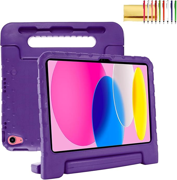 Dteck Kids Case for iPad 10.2 - Shockproof Rugged EVA Handle Stand Child Proof Case for iPad 9/8/7 Generation Black