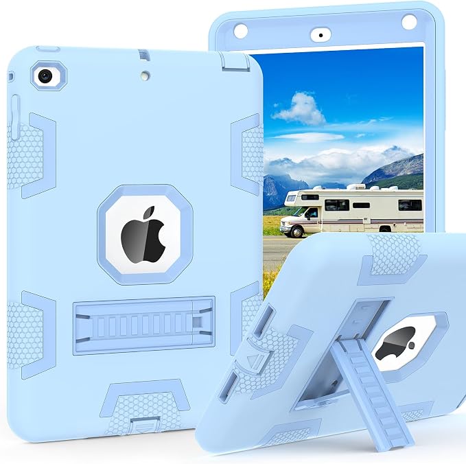 CCMAO iPad mini 5 Case 2019 iPad mini 4 Case 2015 Heavy Duty Shockproof Hybrid Protective Cover for iPad mini 5th/4th Generation 7.9 inch Purple+Green