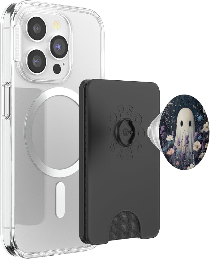 Spooky Ghost Floral Purple Wildflower PopSockets Adhesive PopGrip