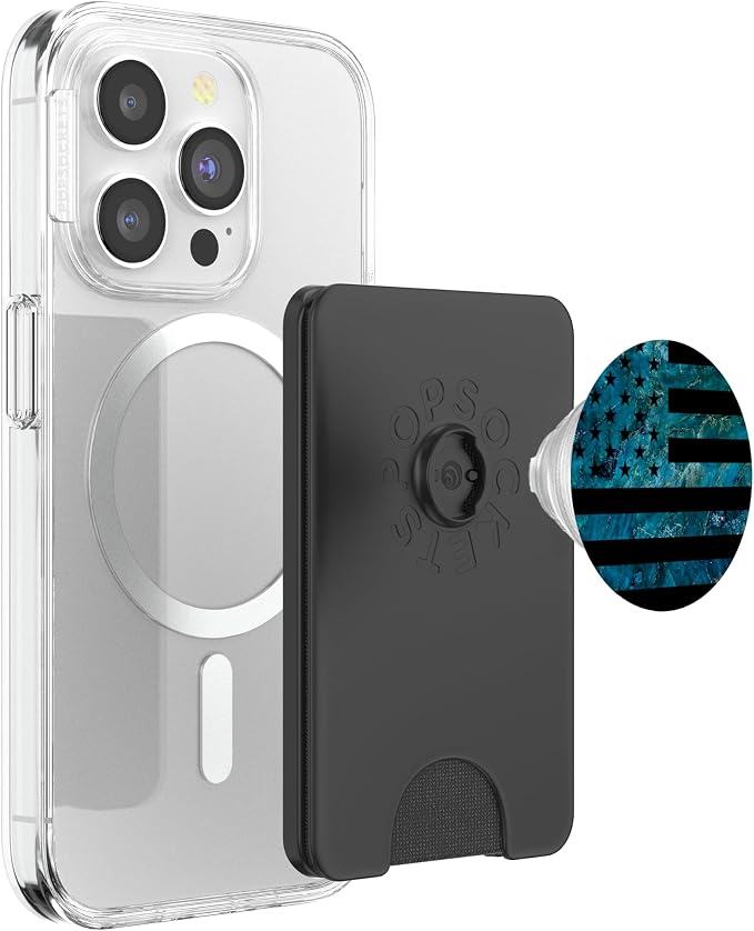 Black American Flag Blue PopSockets Adhesive PopGrip