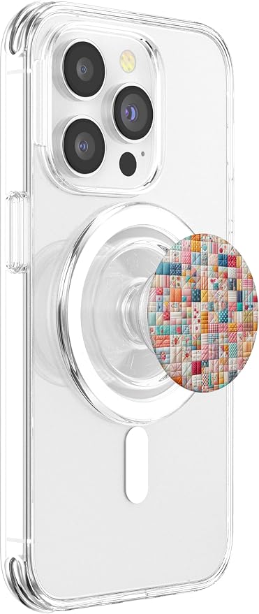Cute Quilt Block Pattern Art Style PopSockets PopGrip for MagSafe