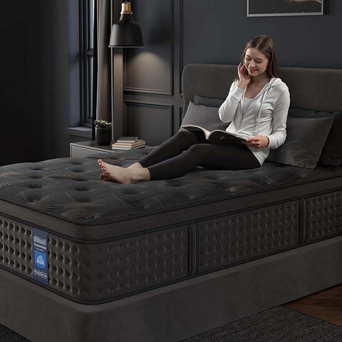 Queen Mattress,14 Inch Hybrid Queen with Memory Foam & Pocket Spring,Superior Hybrid Mattress with Gel Memory Foam or Back & Lumbar Support,100 Night Trial,Soft and Breathable.
