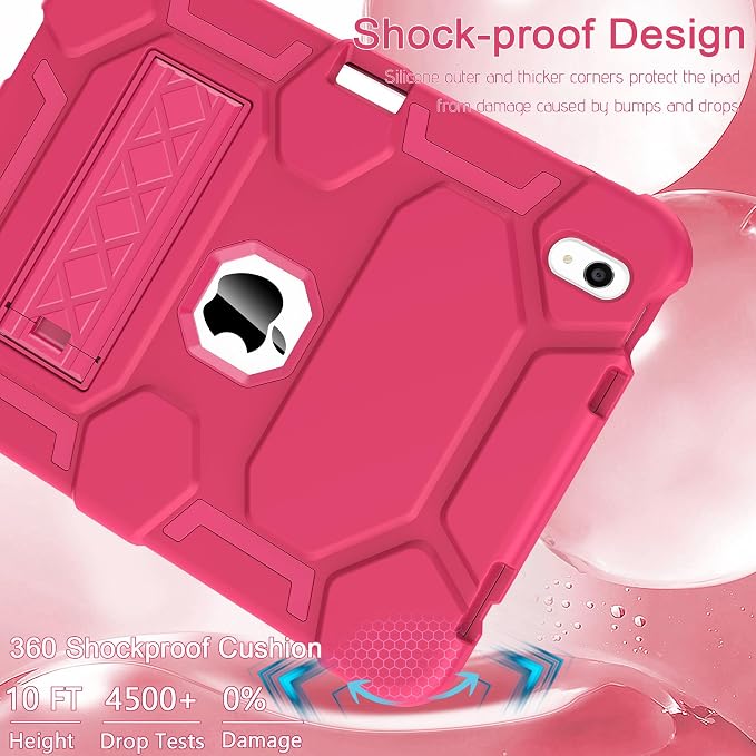 Case for iPad 11 11th Gen (A16) 2025 &amp 10th Gen 2022 10.9 Purple+Green | Kickstand | With Pencil Holder | Drop-Proof Silicone+Hard Shell | Raised Edge Protects Screen&ampCamera | Heavy Duty Pr