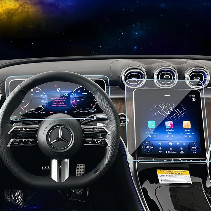 Screen Protector 2PCS For 2024 2025 Mercedes-Benz GLC Screen Protector 300 11.9 Inch NAV. &amp12.3 Inch Dashboard C300 2025 Mercedes Benz Accessories Tempered Glass