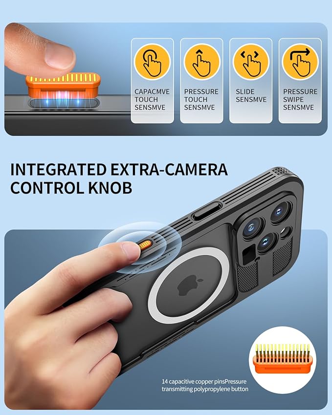 Lanhiem Magnetic for iPhone 16 Pro Case, IP68 Waterproof Dustproof Case, [Compatible with Magsafe] [Built-in Screen Protector] Full Body Heavy Duty Rugged Phone Cover 6.3 inch, Black/Clear