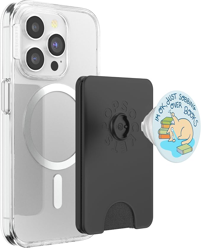 PopSockets Phone Grip &amp Stand - Bookish Cat PopSockets Adhesive PopGrip