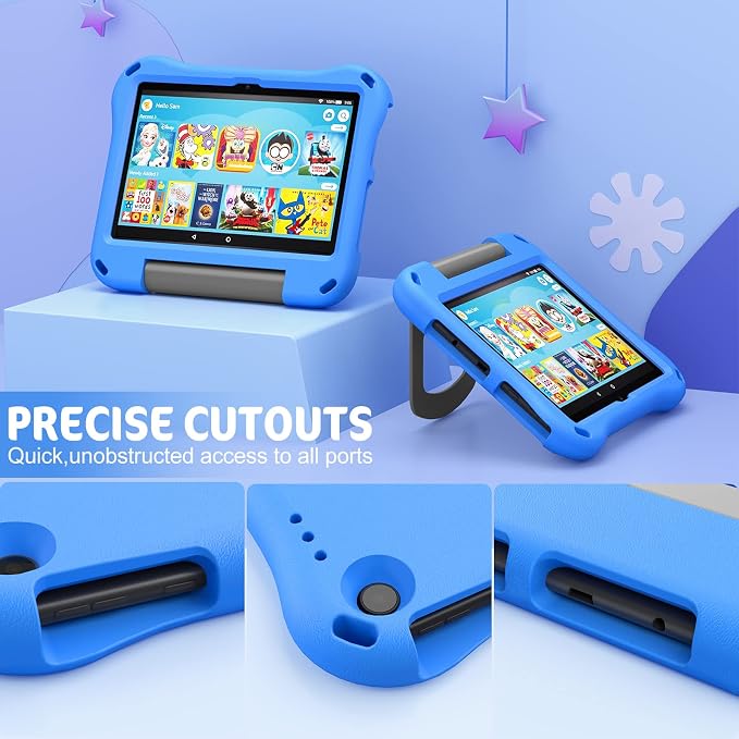 8 inch Tablet Case for Kids Incompatible with Lenovo DiHines Children Lightweight Shockproof Case with Stand Kid-Proof Cover with Handle.Blue