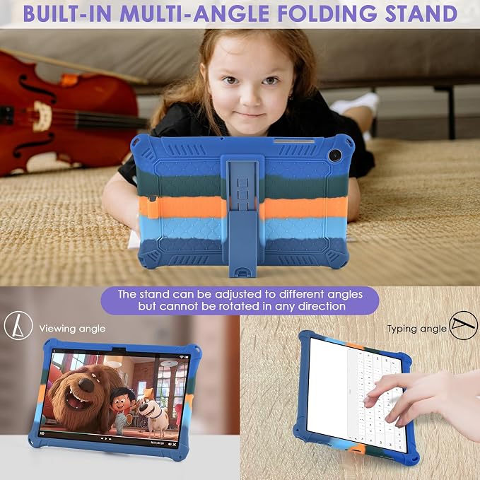 DETUOSI Silicone Case for Samsung Galaxy Tab A11+ Plus 11 Inch 2026/ Tab A9+ Plus 2024 Multi-Angle Foldable Tablet Cover with Adjustable Shoulder Strap &amp Stylus Pen Black