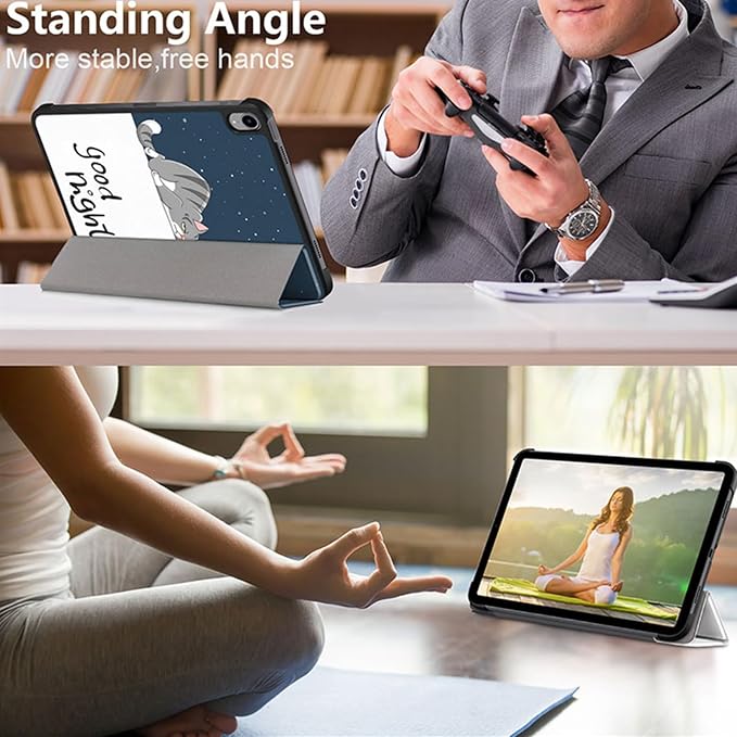 for iPad (A16) 11th Generation 11 inch 2025 &amp iPad 10th Generation Case 10.9 2022 with Stand [Auto Sleep/Wake] Smart PU Leather &amp Hard Bumper Shockproof Tri-fold Cover Almond Tree Flower