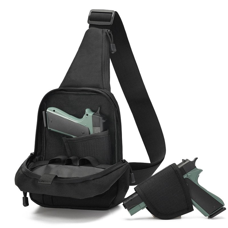 YUNCAIMAOYI Concealed Carry Bag for Men - Ccw Sling Bag - Tactical Crossbody Bag (Black)