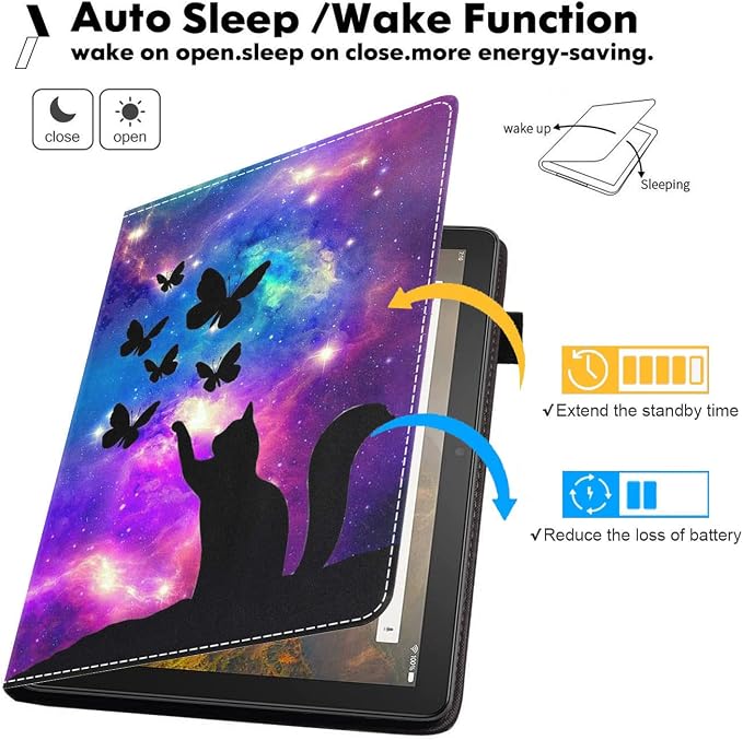 Case for All-New Amazon Kindle Fire 7 Tablet (7 Display 12th Generation 2022 Release) Premium PU Leather Stand Cover with Smart Auto Wake American Flag and Cross