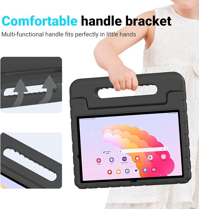 Kids Case for Samsung Galaxy Tab A11+A9+ Shockproof StandBlack | Shockproof EVA MaterialDesigned for Samsung Galaxy Tab A11 Plus 2025/A9 Plus 2023 11 TabletAdjustable handle stand