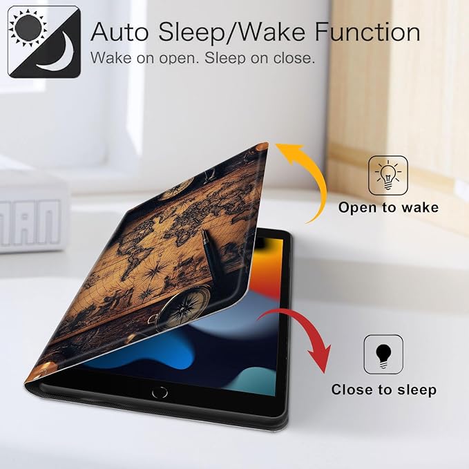 for iPad 11th Generation (A16 2025) 11 / iPad 10th Gen 10.9 2022 Case 360° Rotating PU Leather Stand Cover with Auto Sleep/Wake Shockproof TPU Backl Raccoon Perched