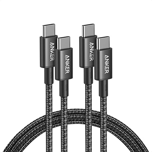 Anker USB C to USB C Cable 100W Fast Charging Cable (2-Pack 10 ft Black) | For iPhone 17 Series MacBook Pro 2020 Pixel and More (Not for Video Output)