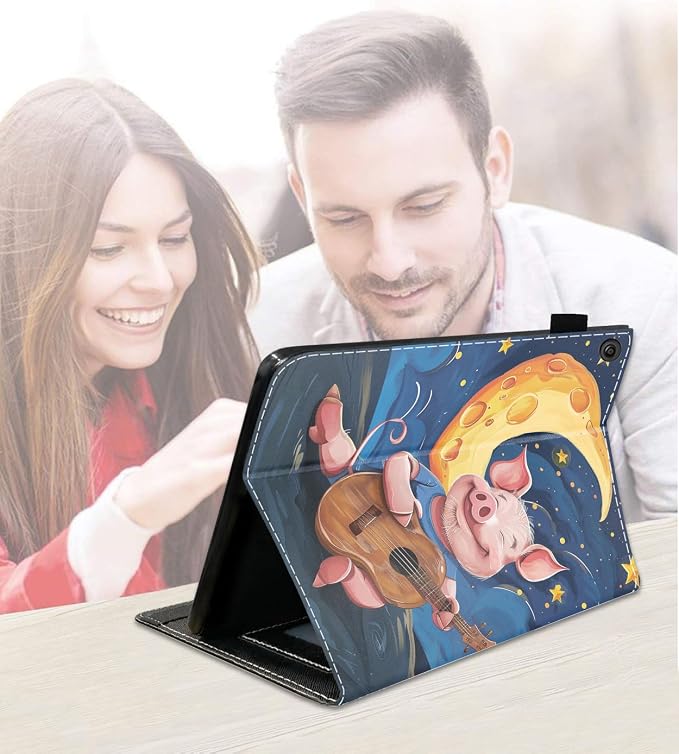 Case for Amazon Fire HD 10 Tablet (9th/7th Generation 2019/2017 Release) Slim PU Leather Cover with Card Slot &amp Auto Wake/Sleep for Fire 10.1 Tablet African American Girl