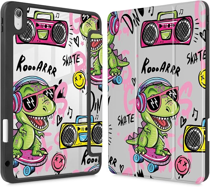Mektron Case for 2026 iPad Air 11 inch M4 8th (M3 2025 7th /M2 2024 6th) Compatible with iPad Air 10.9 (2022 5th Gen /2020 4th Gen) Shockproof Clear Shell Blue Bows &amp Flowers
