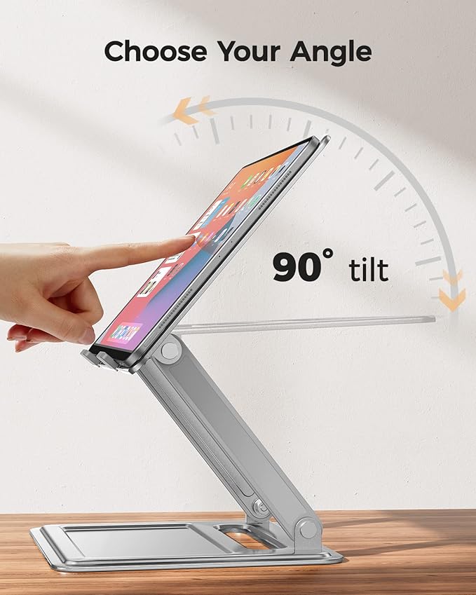 LORYERGO Adjustable Laptop Stand, Portable for 17.3inch Laptops, Holds Up to 17.6lbs, Ergonomic Posture & Heat Dissipation