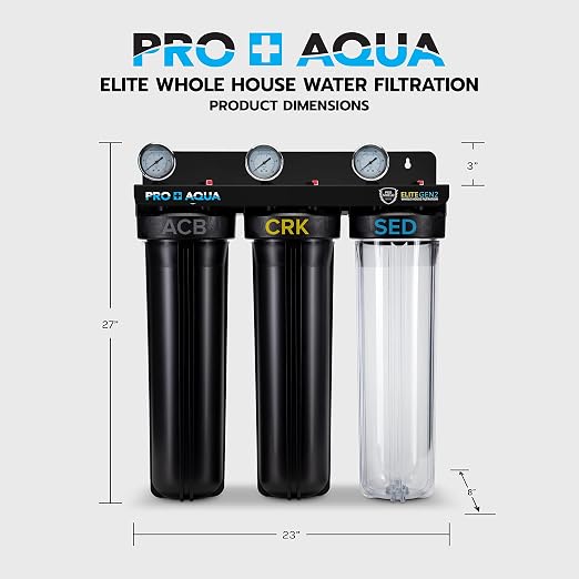 PRO+AQUA Elite Series GEN2 PRO-100-E 3-Stage Whole House Water Filtration System