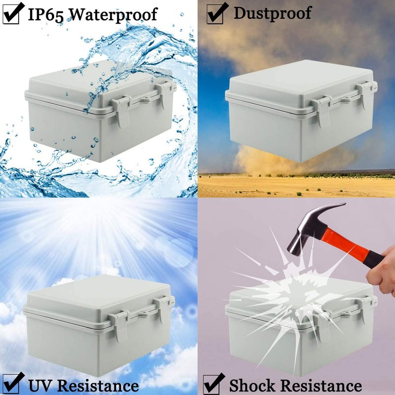 Sunnyglade ABS Plastic Dustproof Waterproof IP65 Junction Box Universal Durable Electrical Project Enclosure with Lock (3.9"x5.9"x2.8")