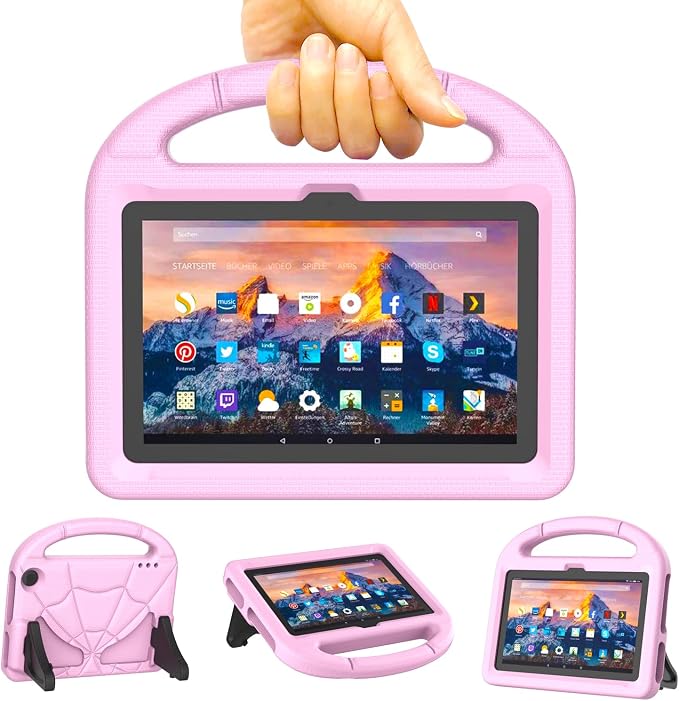 Kids Case for New Tab 7-inch 2024 Lightweight Shockproof Kid-Proof Cover with Stand Cover - Black