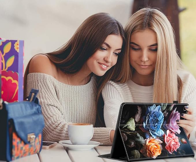 Case for All-New Amazon Fire HD 10 and 10 Plus Tablet (13th/11th Generation 2023/2021 Release) 10.1 Multi-Angle Smart Stand Cover Auto Sleep/Wake Skull and Fire