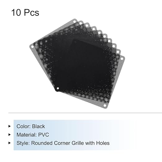 MECCANIXITY 10PCS PC Dust Filter, 140mmx140mm PVC Computer Case Cooler