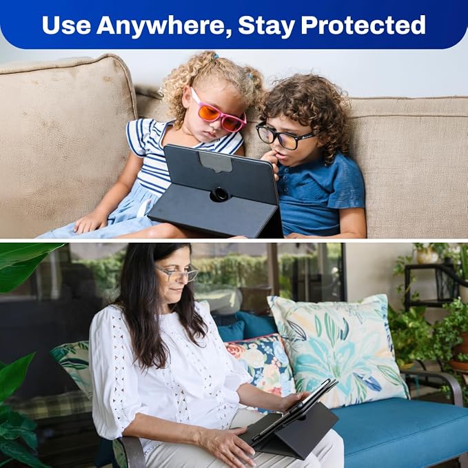 Tablet Signal-Reducing Shield Case for Tablet &amp iPad Case | Universal Fit DefenderShield Protective Case w/ 360° Kickstand Up to 12.5x9.25” Tablet Secure Grip &amp Durable Construction