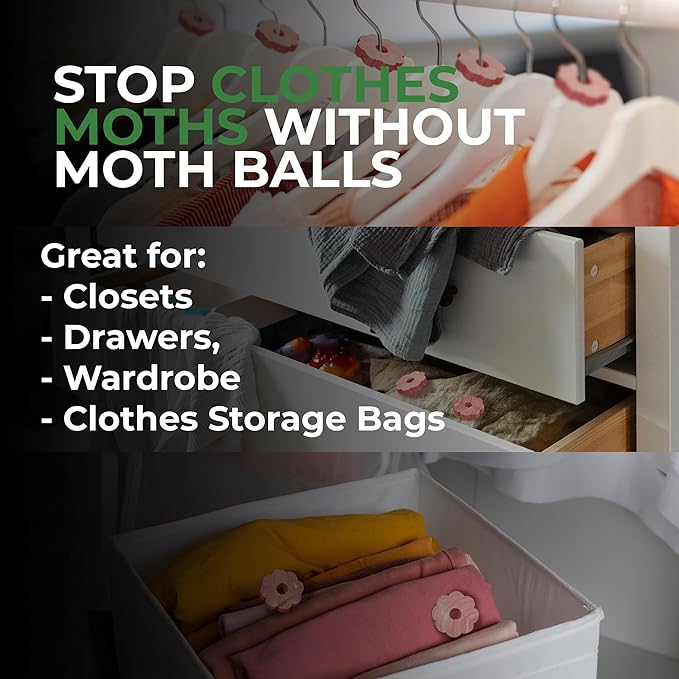 Professor Killamoth 30 Cedar Rings for Clothes Storage - Stop Clothes Damage - 30 Fresh Cedar Rings to Protect Your Clothes
